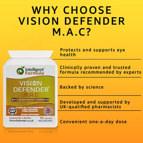 Vue de côté du flacon de Vision Defender MAC