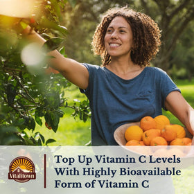 Vue de côté du flacon de Vitalitown Complexe de Vitamine C