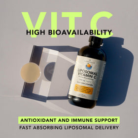 Vue de côté du flacon de vitamine C AMANDEAN