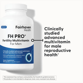 Vue de côté du flacon Fairhaven Health FH Pro pour Hommes
