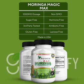 Vue de côté du flacon GREENVIFY Moringa Magic Max 800mg