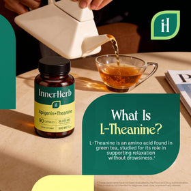 Vue de côté du flacon InnerHerb avec capsules