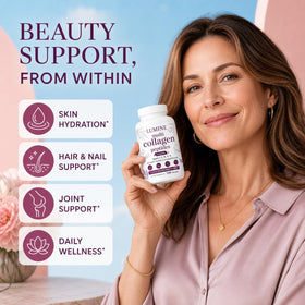 Vue de côté du flacon LUMINE Multi Collagen Complex