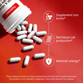 Vue de côté du flacon Natener Complément Alimentaire Fer 36mg avec Betterave 500mg