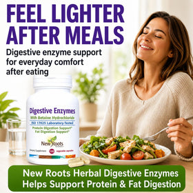 Vue de côté du flacon NEW ROOTS HERBAL Enzymes daily