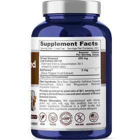 Vue de côté du flacon NusaPure algues brunes 200 mg