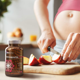 Vue de côté du flacon OmniBiotics Myo-Inositol & D-Chiro Inositol