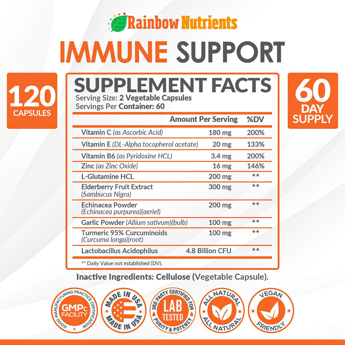 Vue de côté du flacon Rainbow Nutrients Complément Alimentaire 10 en 1