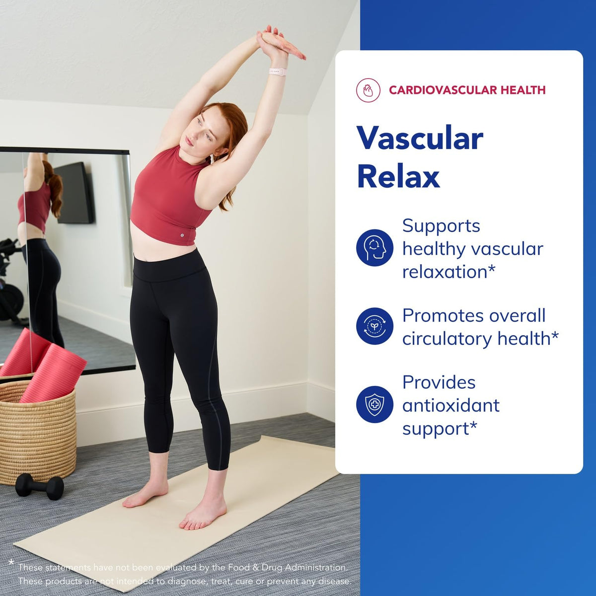 Vue de côté du flacon Vascular daily wellness avec étiquette visible