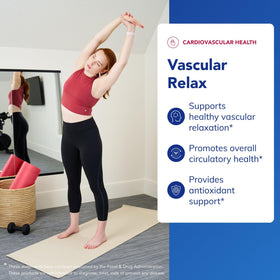 Vue de côté du flacon Vascular daily wellness avec étiquette visible