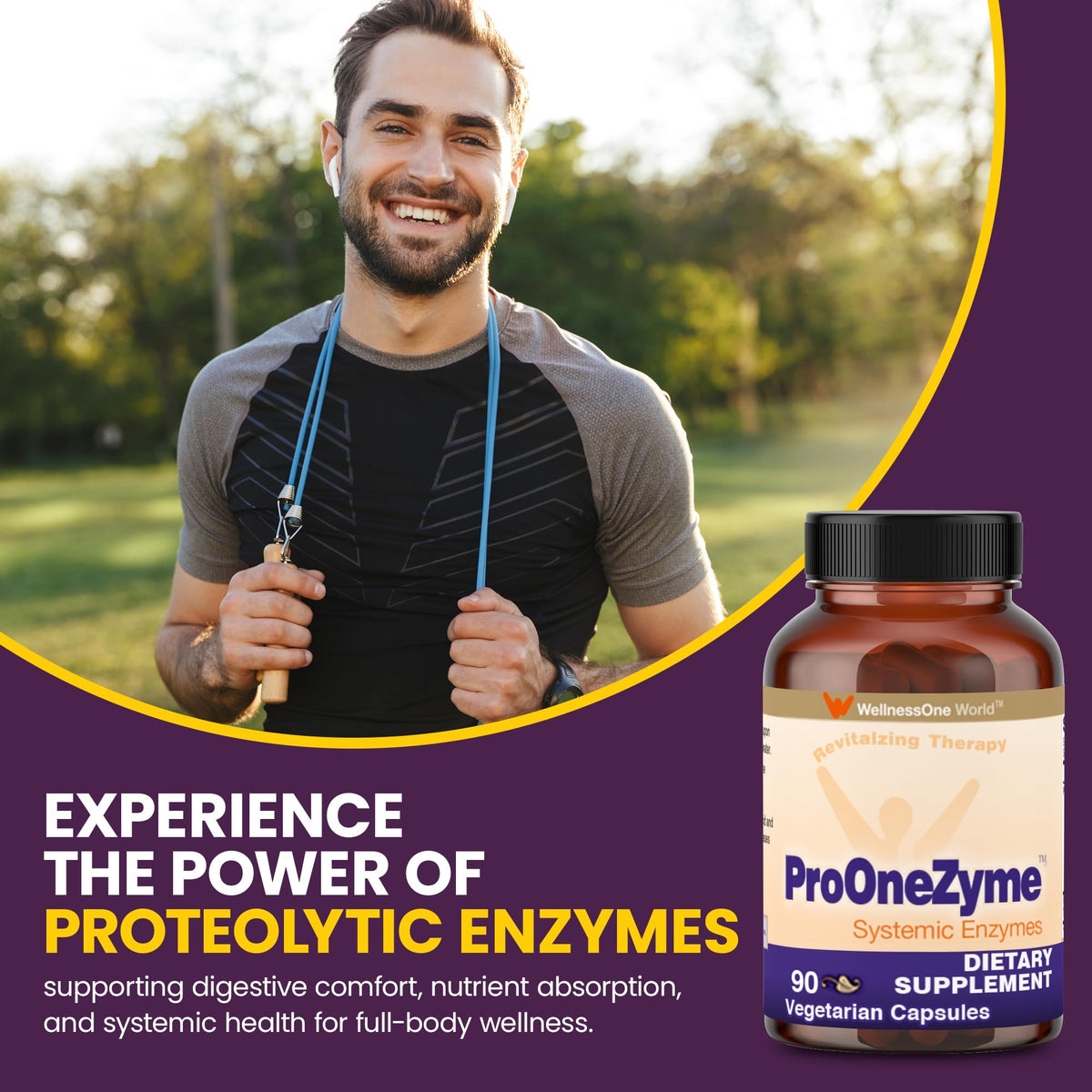 Vue de côté du flacon WellnessOne ProOneZyme