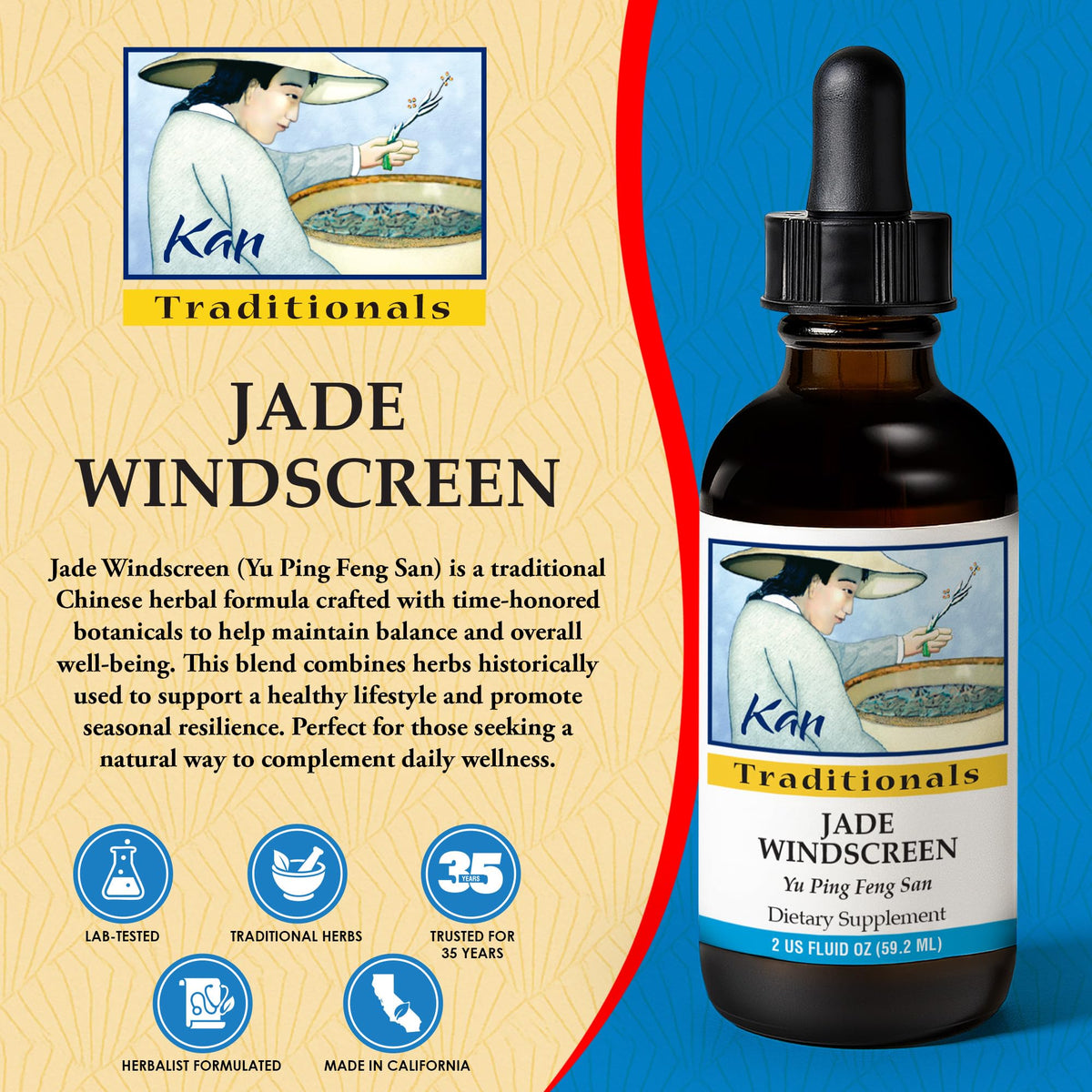 Vue de côté du Kan Herb Jade Windscreen 60 ml