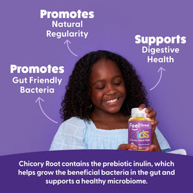 Vue de côté du pot de Gummies de Fibre pour Enfants