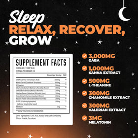 Vue de côté du pot Huge Supplements Hibernate avec étiquette