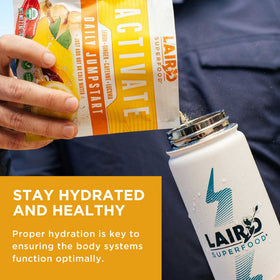Vue de côté du sachet de poudre Laird Superfood Morning Jumpstart