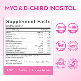 Vue de côté du sachet de Vevoec Myo-Inositol & D-Chiro Inositol 40:1
