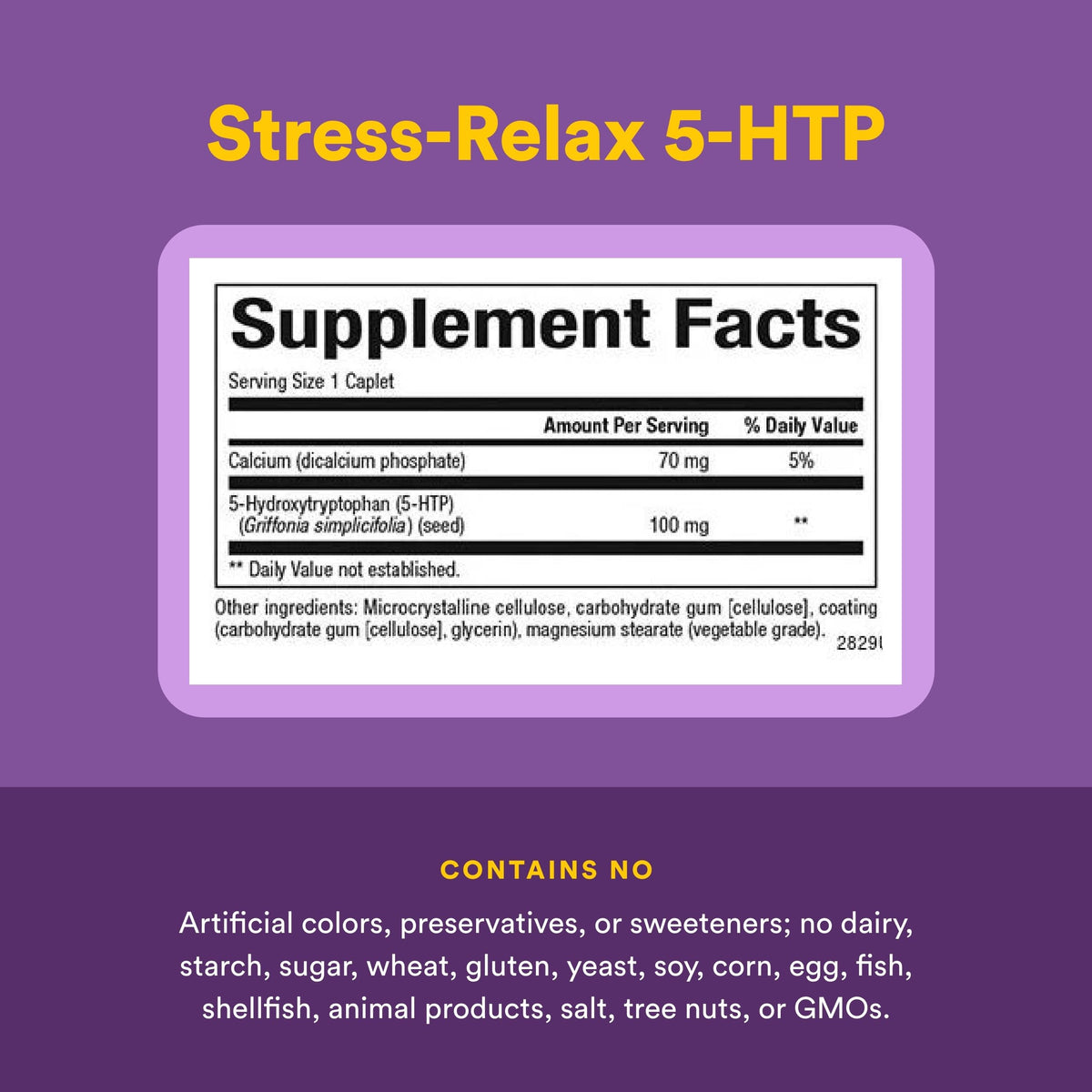 Vue de dessus de la boîte de 5-HTP Natural Factors
