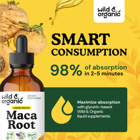 Vue de dessus de Wild & Organic Maca Root Liquide 4oz