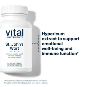 Vue de dessus des capsules de Millepertuis Vital Nutrients