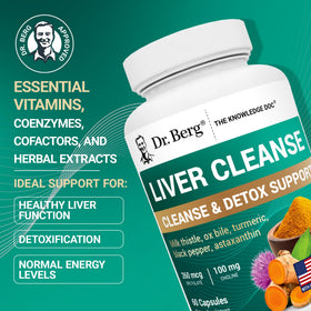 Vue de dessus des capsules détox foie Dr. Berg Nutritionals