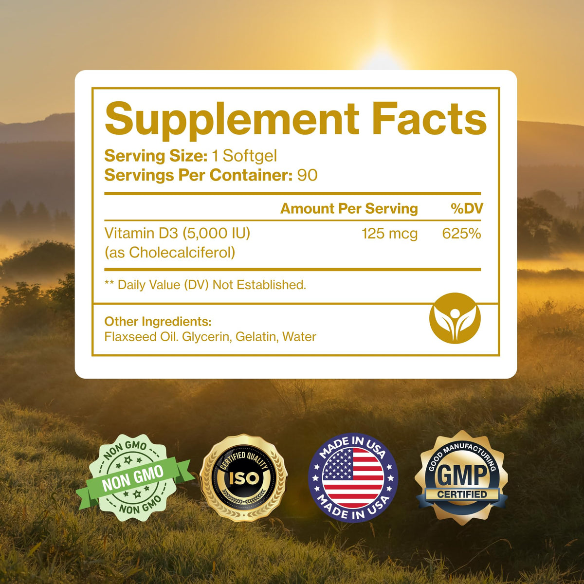 Vue de dessus des capsules mini Pure Micronutrients D3 5000 IU