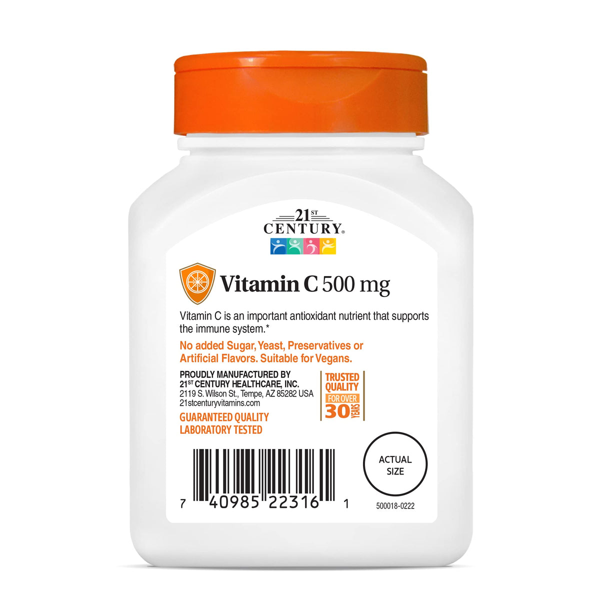 Vue de dessus des comprimés de vitamine C 500 mg