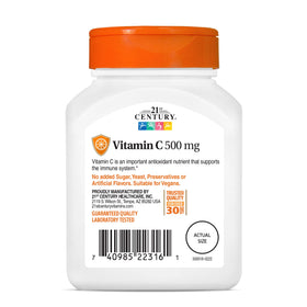 Vue de dessus des comprimés de vitamine C 500 mg
