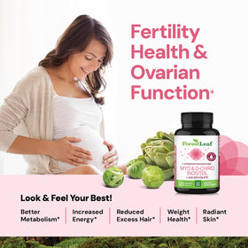 Vue de dessus du flacon de ForestLeaf Myo-Inositol 120 capsules
