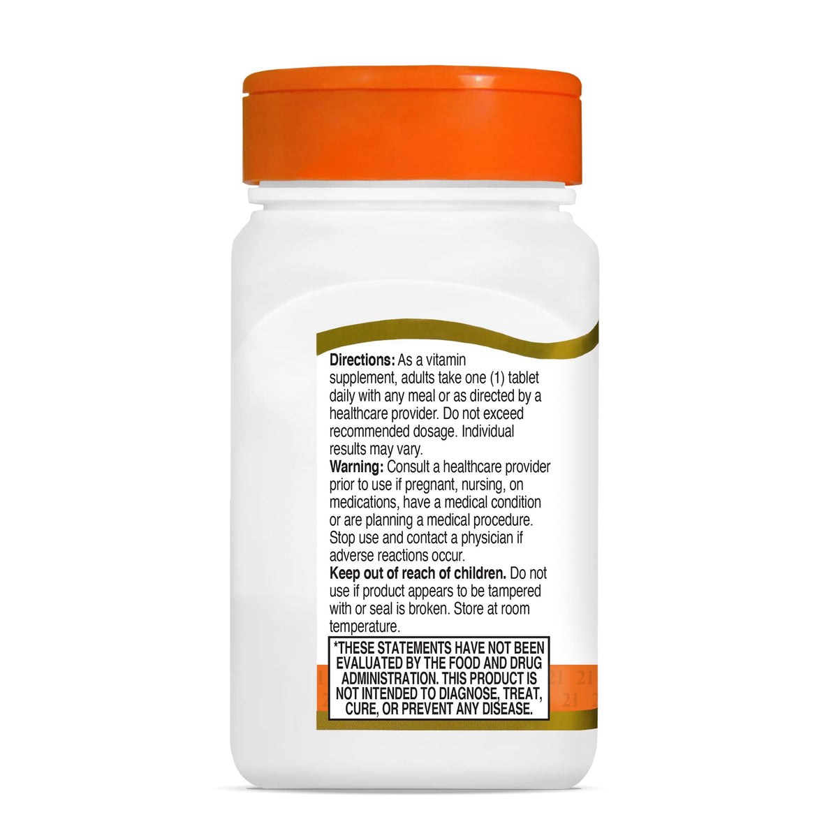 Vue de dessus du flacon de Vitamine C 500mg à libération prolongée