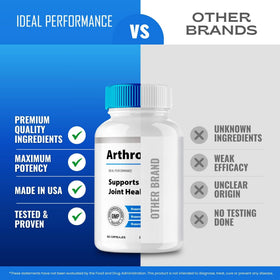 Vue de dos de l'emballage des capsules ArthroGenX d'IDEAL PERFORMANCE