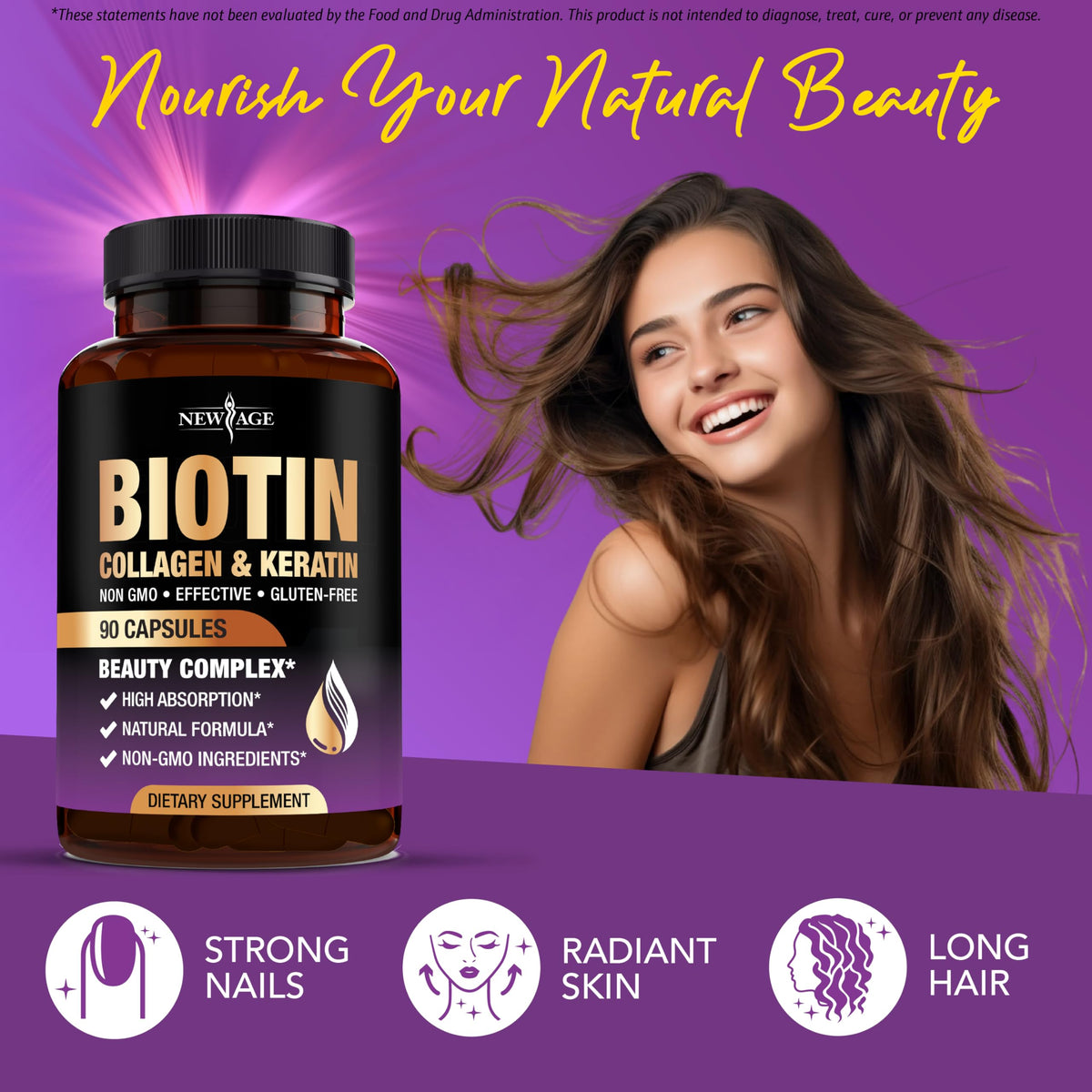 Vue de dos de l'emballage NEW AGE Biotine