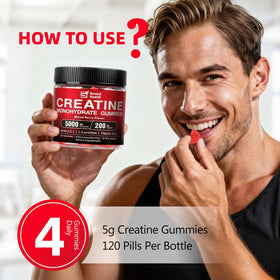Vue de dos de la bouteille de gummies de créatine Sound Health Organic