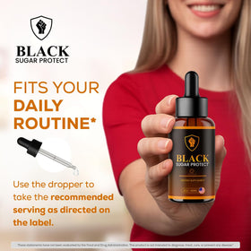 Vue de dos du flacon de gouttes Black Sugar Protect OVICIA