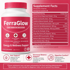 Vue de dos du flacon de Lytavia Ferraglow 120 capsules