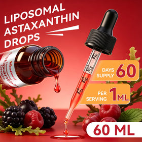 Vue de dos du flacon de Vitalord Astaxanthin Liposomal 24mg