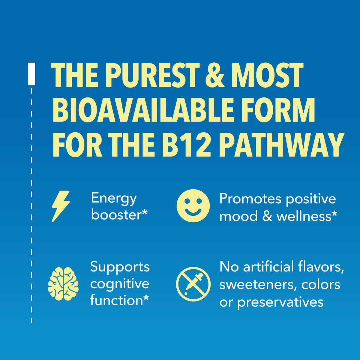Vue de dos du flacon de vitamine B12 bio HAVASU NUTRITION