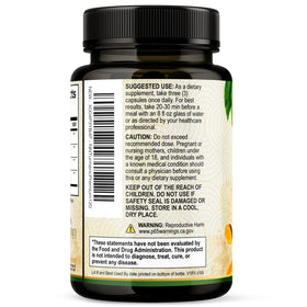 Vue de dos du flacon Nature's Nutrition Complément Curcuma & Gingembre
