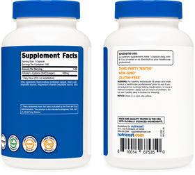 Vue de dos du flacon Nutricost N-Acetyl L-Cysteine 600mg
