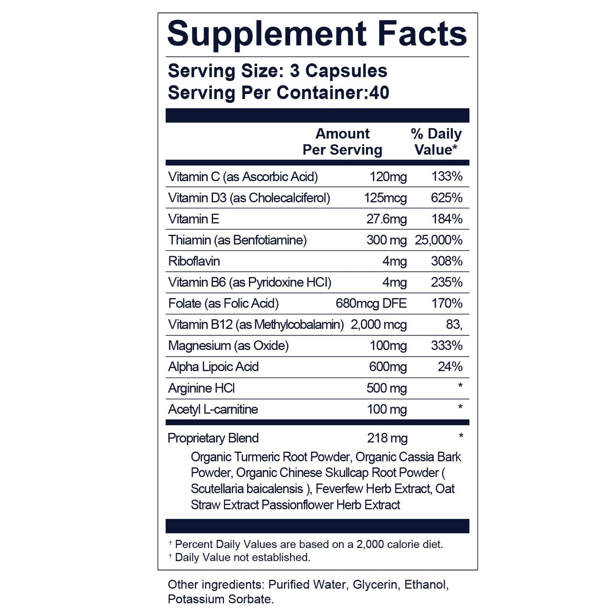 Vue de face de Life Nutrition Nerve Savior avec étiquette visible