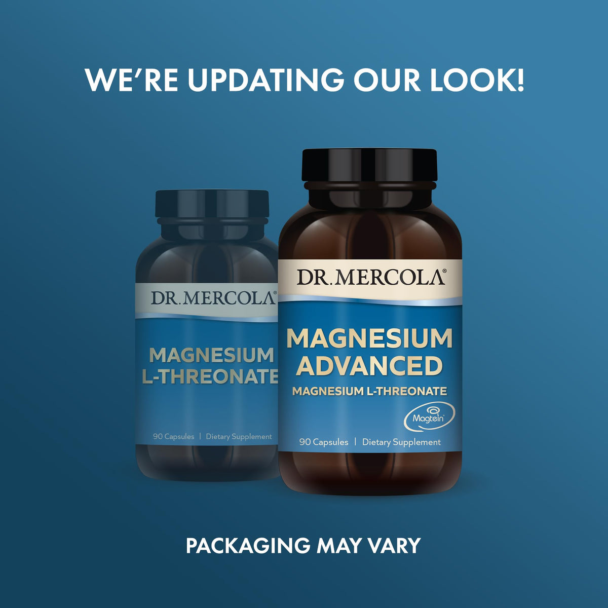 Vue de face des capsules de Magnésium L-Thréonate de Dr. Mercola