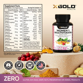 Vue de face des capsules de multivitamines X Gold Health