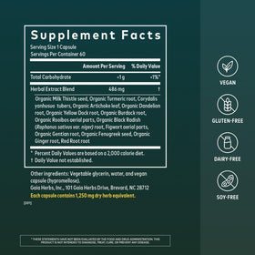 Vue de face des capsules Gaia Herbs Détox Foie