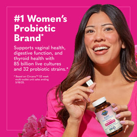 Vue de face des capsules Garden of Life Probiotiques Bruts Femmes