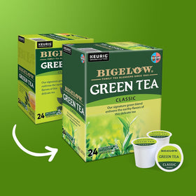 Vue de face des capsules K-Cup Bigelow Thé Vert