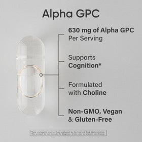 Vue de face des capsules liquides Alpha GPC de Sports Research