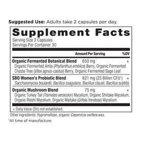 Vue de face des capsules SBO Probiotics Femmes, format 60 capsules