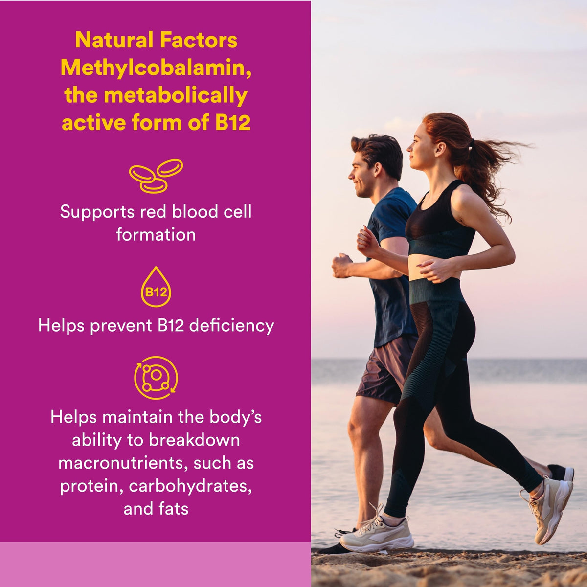 Vue de face du flacon de Methylcobalamin 1 000 mcg 180 comprimés
