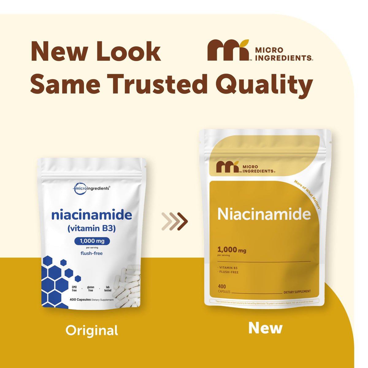 Vue de face du sachet de Niacinamide Micro Ingredients