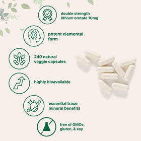 Vue de face du supplément Lithium Orotate 10mg Micro Ingredients