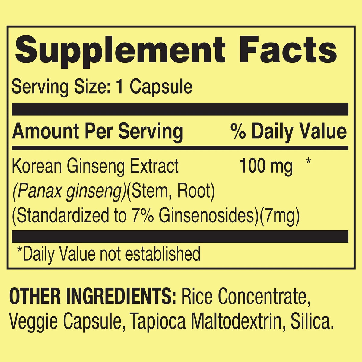 Vue de haut du flacon de ginseng Panax Convergence